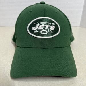 NY Jets Cap 39Thirty New Era Green Flex Hat Front and Back Side Logos Baseball